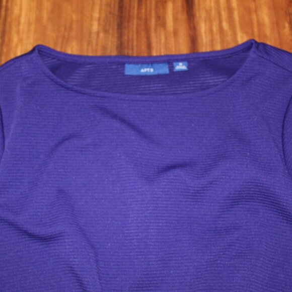 APT.9 Sweater Womens Medium Purple Long Sleeve Ribbed Knot Front Pullover Top - Picture 9 of 10